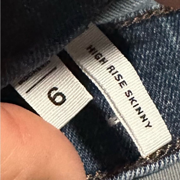 LOFT Outlet Women’s Size 6 Button Fly High Rise Skinny Denim Blue Jeans EUC - Picture 6 of 10